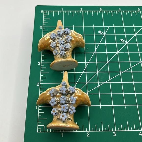 2 Vintage Elfinware Miniature Basket with Blue Flowers Made in Germany - Picture 16 of 16